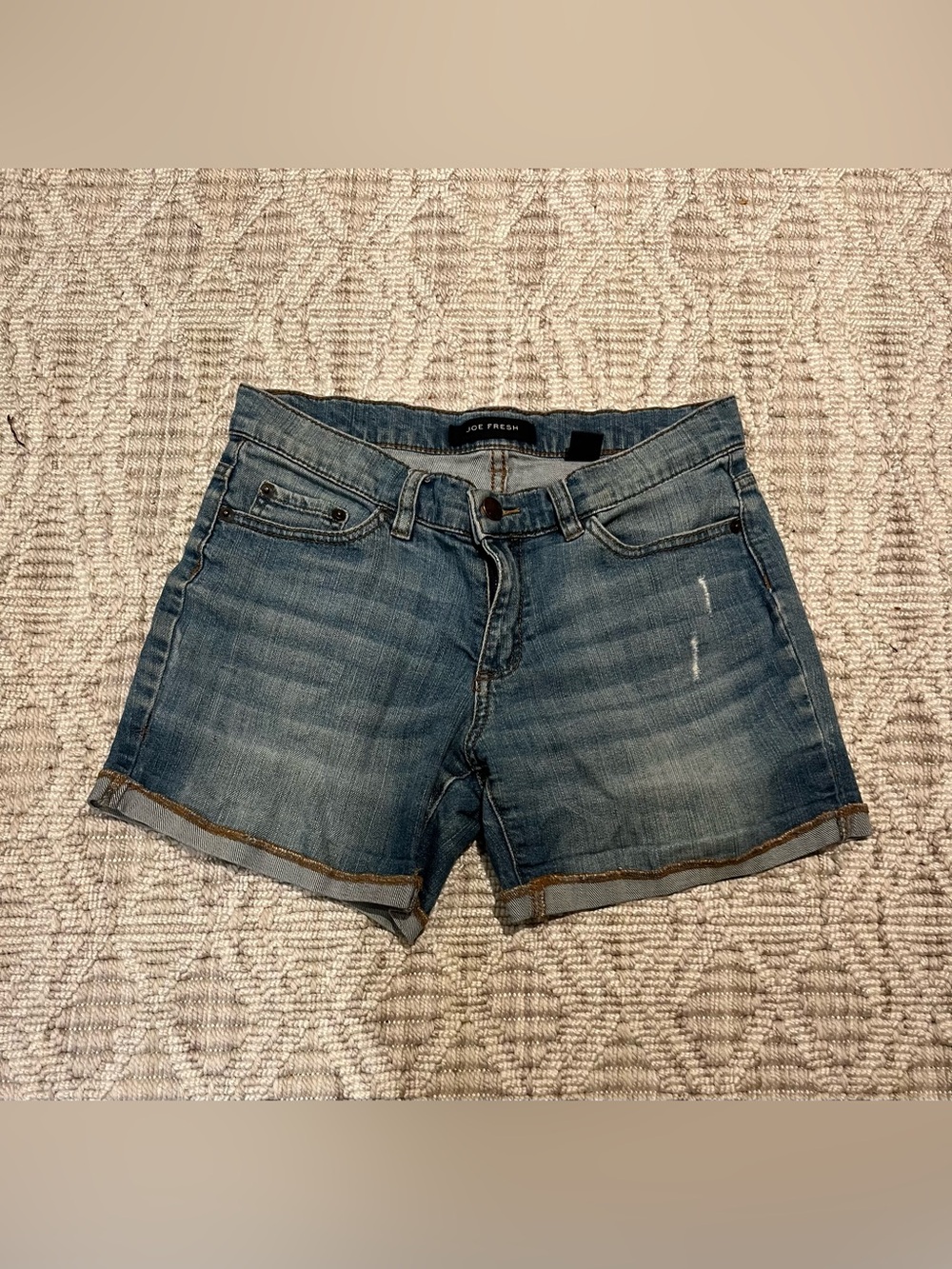 Joe Fresh Medium Wash Rolled-Hem Denim Shorts